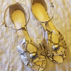 COACH 1941 HELLENA PYTHON PUMP SILVER METAL HEELS